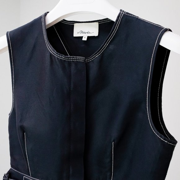 3.1 Phillip Lim PS/16 Contrast Stitching Sleeveless Dress - Picture 4 of 14